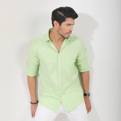 Light medium bright shade Green Full Sleeve Shirt