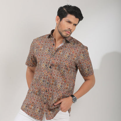 Multi color Indian Digital Printed Half Sleeve Shirts