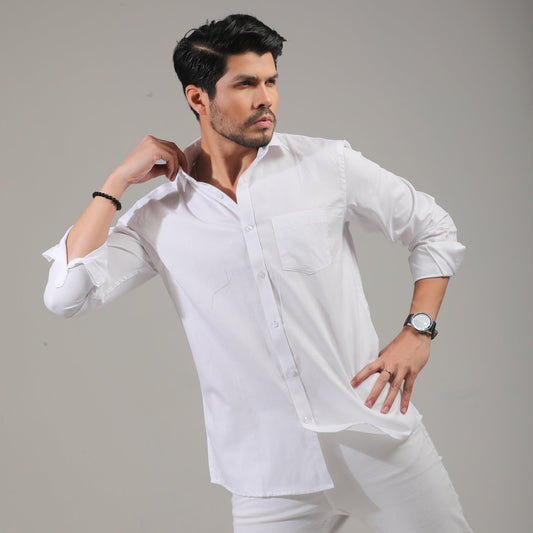 Pure Essence White Full Sleeve Shirt