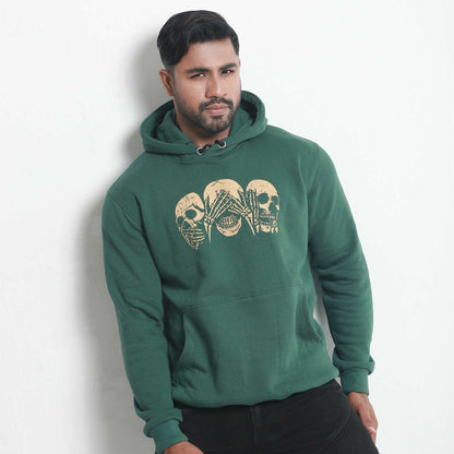 Green Skeleton Printed Men's Hoodie