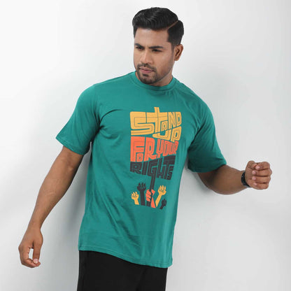 Pine Green Stand For Your Rights Printed T-shirt