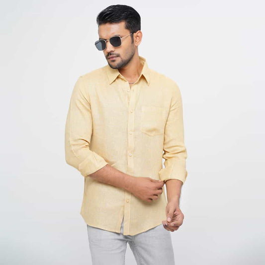Yellow Ramie Cotton Shirt