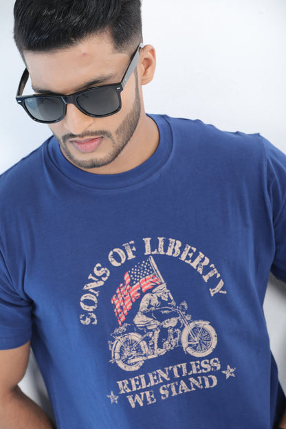 Blue Stitch Fabric Son Of Liberty T-Shirt