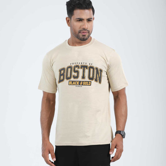 Base Color Boston Printed T-shirt